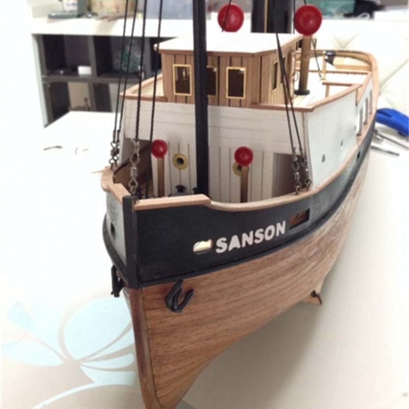 Model Kit Yacht - เรือไม้จำลอง1:50ตัดด้วยเลเซอร์แบบแซนสันเรือหางยาวโมเดลไม้ชุดประกอบที่แม่นยำ